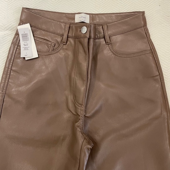 Aritzia Wilfred Melina Ankle Vegan Leather Pant Size 4 - Picture 5 of 6